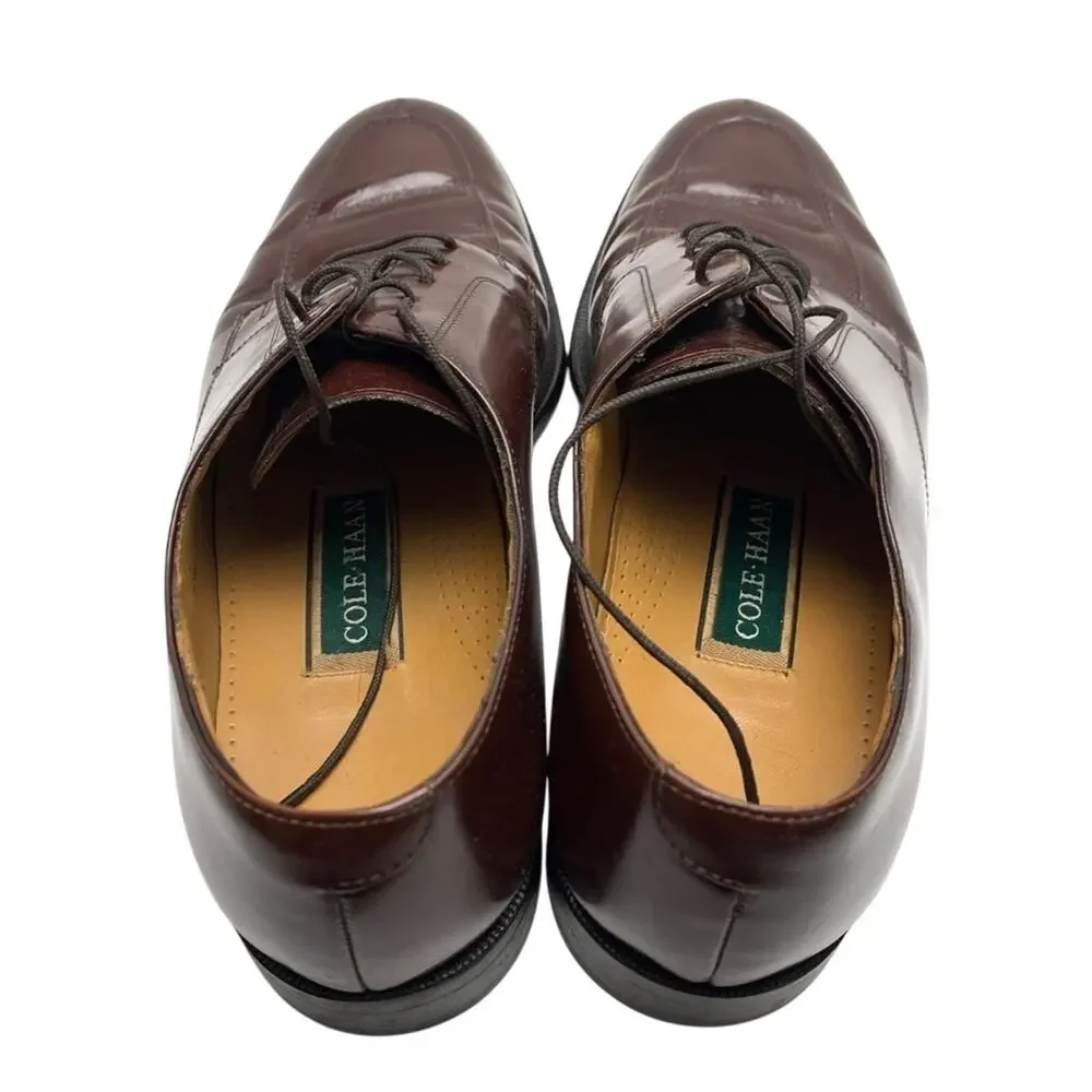COLE HAAN Brown Genuine Leather Oxford Dress Shoes Business Office Career sz 9 D